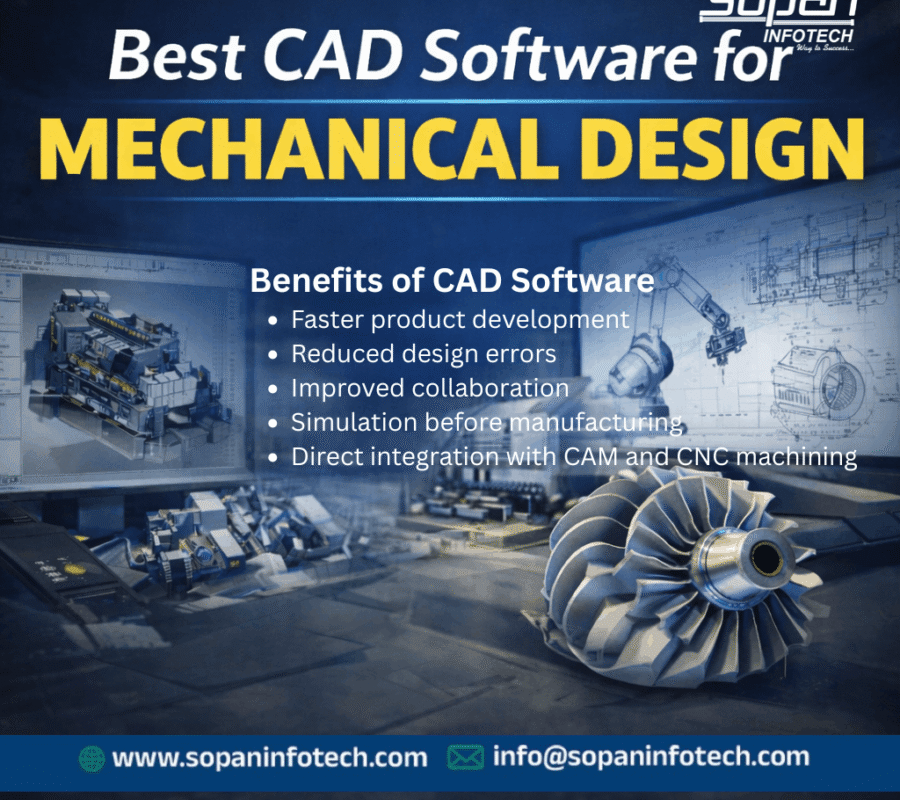 Best CAD software for mechanical design by SOPAN INFOTECH SURAT